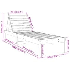 Vidaxl Ležalnik 2 kosa medeno rjav 199,5x60x74 cm trdna borovina