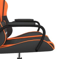 Vidaxl Masažni gaming stol črno in oranžno umetno usnje