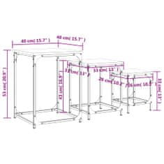 Vidaxl Komplet mizic 3-delni rjavi hrast inženirski les