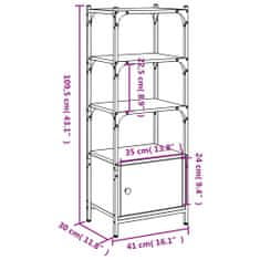 Vidaxl Knjižna omara 3-nadstropna sonoma hrast 41x30x109,5 cm inž. les