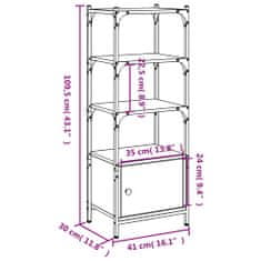 Vidaxl Knjižna omara 3-nadstropna siva sonoma 41x30x109,5 cm in. les