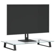 Vidaxl Stojalo za monitor črno 60x35x8 cm kaljeno steklo in kovina