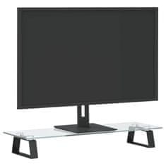 Vidaxl Stojalo za monitor črno 60x20x8 cm kaljeno steklo in kovina