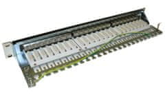 XtendLan Patch panel 19", 24 priključkov CAT6A, zaščiten, kovinski pokrov