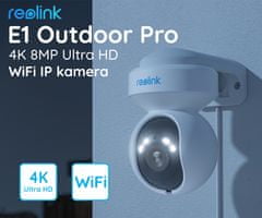 Reolink E1 OUTDOOR PRO IP kamera, 4K UHD, WIFI 6, vrtenje, nočno snemanje, aplikacija, dvosmerna komunikacija