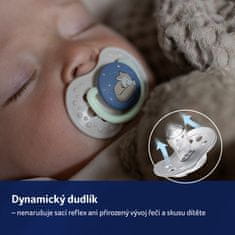 LOVI Silikonski dudelec Dynamic Night&Day 0-3m 2 kosa deklica