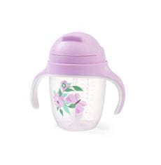 BabyOno Učna skodelica s slamico Butterfly 6m+