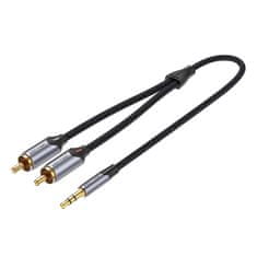 slomart kabel 2xrca (cinch) jack na 3,5mm vention bcnbd 0,5m (šary)
