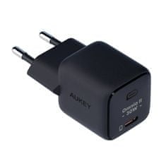 slomart omrežni polnilec aukey pa-b1l,usb-c, 30w (črn)