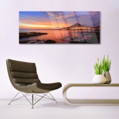 tulup.si Slika na akrilnem steklu Stones morje landscape 125x50 cm 2 obešalnika