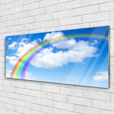 tulup.si Slika na akrilnem steklu Rainbow sky oblaki narava 125x50 cm 2 obešalnika