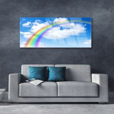 tulup.si Slika na akrilnem steklu Rainbow sky oblaki narava 125x50 cm 2 obešalnika