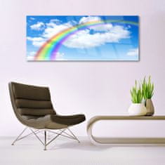 tulup.si Slika na akrilnem steklu Rainbow sky oblaki narava 125x50 cm 2 obešalnika