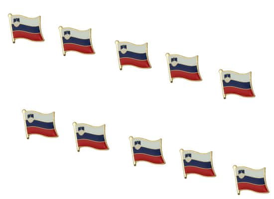 PTI Slovenija zastava, značka - 10 kosov