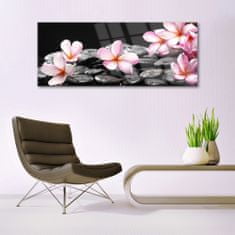 tulup.si Slika na akrilnem steklu Plumeria cvet na zidu 125x50 cm 2 obešalnika