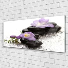 tulup.si Slika na akrilnem steklu Flower stones art 125x50 cm 4 obešalnika