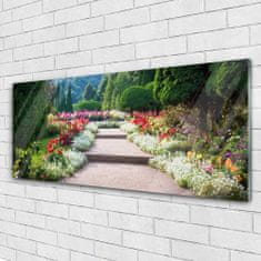 tulup.si Slika na akrilnem steklu Cvetje garden park stopnice 125x50 cm 2 obešalnika