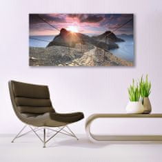 tulup.si Slika na akrilnem steklu Mountain west cliff pot 140x70 cm 2 obešalnika