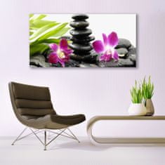 tulup.si Slika na akrilnem steklu Orchid zen spa stones 140x70 cm 4 obešalnika