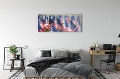 tulup.si Slika na akrilnem steklu Združene države amerike zastavo 140x70 cm 2 obešalnika