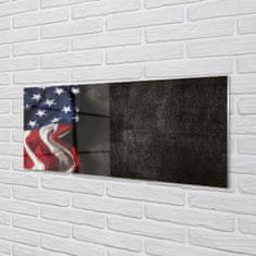 tulup.si Steklena slika Združene države amerike zastavo 140x70 cm 4 obešalnika