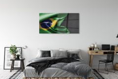 tulup.si Slika na akrilnem steklu Zastava brazilije 125x50 cm 4 obešalnika