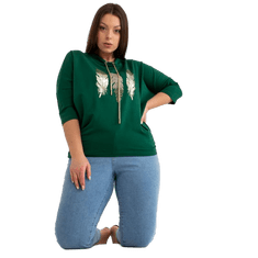 RELEVANCE Ženska bluza 3/4 rokav plus size MAYA temno zelena RV-BZ-7590.47P_386904 Univerzalni