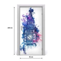 tulup.si Nalepka na vratih Pisani big ben 95x205 cm