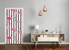 tulup.si Nalepka na vratih Flamingos in trakovi 75x205 cm