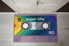 tulup.si Predpražnik za vrata Retro kaseta Rainbow Super Hits 90x60 cm