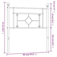 Vidaxl Kovinsko posteljno vzglavje črno 90 cm