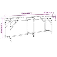 Vidaxl Jedilna klop črna 124x32x45 cm jeklo in umetno usnje