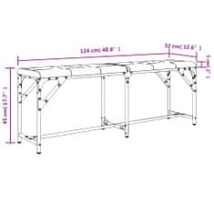 Vidaxl Jedilna klop temno siva 124x32x45 cm jeklo in blago