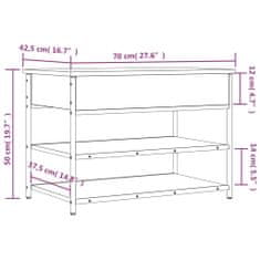 Vidaxl Klop za čevlje črna 70x42,5x50 cm inženirski les