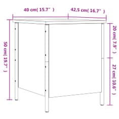 Vidaxl Klop za shranjevanje črna 40x42,5x50 cm inženirski les