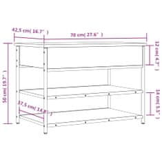 Vidaxl Klop za čevlje sonoma hrast 70x42,5x50 cm inženirski les