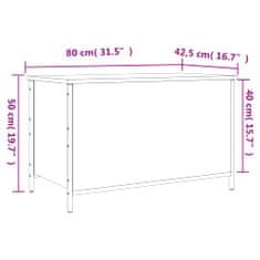 Vidaxl Klop za shranjevanje dimljen hrast 80x42,5x50 cm inženirski les