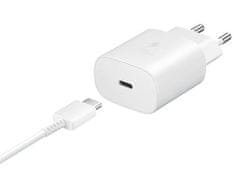 Samsung Samsung EP-TA800 omrežni polnilnik, hitro polnjenje, USB-C PD, 25W, 1m kabel - bela