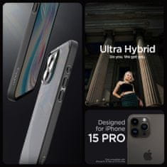 Spigen Ultra hibridno ohišje za iPhone 15 Pro prozorno črno