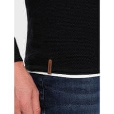 OMBRE Moški bombažni pulover z okroglim vratom V1 OM-SWSW-0103 črna MDN124227 S