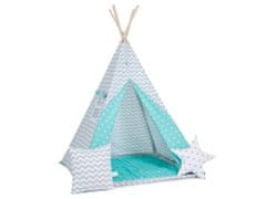 Elis Design Šotorski komplet Teepee Zigzag mint