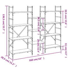 Vidaxl Knjižna omara sonoma hrast 160x28,5x136,5 cm inženirski les