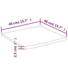 Vidaxl Stenska polica 40x40x2,5 cm kvadratna akacija naraven rob