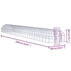 Vidaxl Zunanji kokošnjak 3x24x2 m pocinkano jeklo