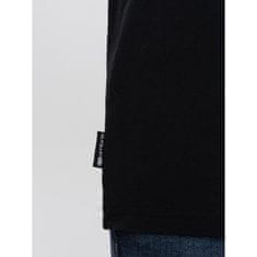 OMBRE Moška bombažna majica s kolektivnim potiskom V1 OM-TSPT-0163 črna MDN124255 S