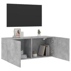 Vidaxl Stenska TV omarica betonsko siva 100x30x41 cm