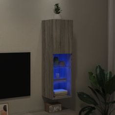 Vidaxl TV omarica z LED lučmi siva sonoma 30,5x30x102 cm