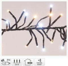 STREFA Božične lučke 5,6 m 768 LED hladna + topla bela, 8 funkcij