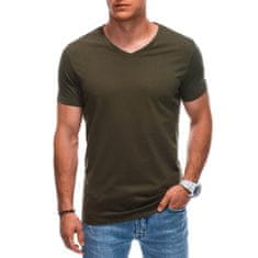 Edoti Moška majica z V-izrezom EM-TSBS-0101 olivna MDN124264 S