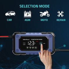 Qoltec Polnilec baterij qoltec s funkcijo popravila | inteligentni mikroprocesorski polnilec | 12 V | 6 A | LED | 4 načini